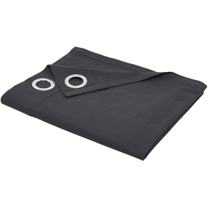 Curtain with eyelets - 140x240 - charcoal - Today Essential - 356503