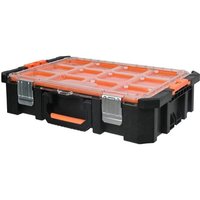 Organizer case - TOOD - 12 removable compartments - Transparent lid - 53x37x13 cm