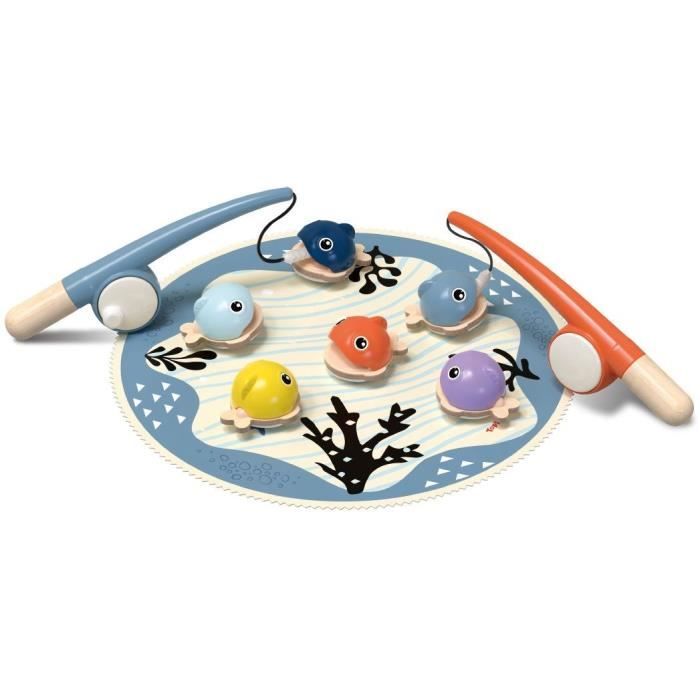 Catch Fish - TOP BRIGHT - 6 Magnetic Fish - 2 Fishing Rods - Fabric Mat