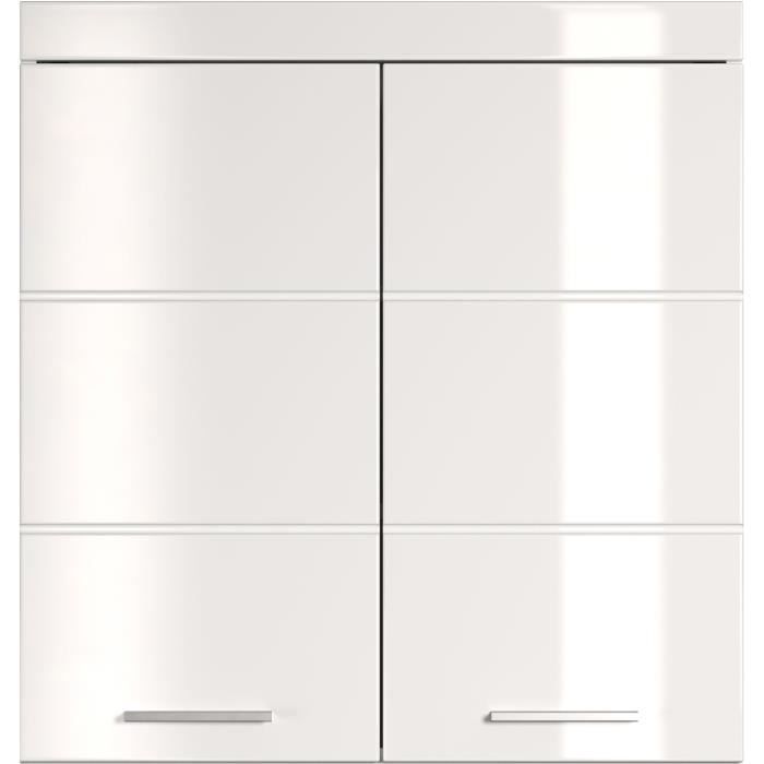 AMANDA bathroom cabinet - 2 doors - Glossy white - L73 x D23 x H77 cm -