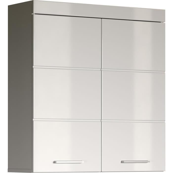 AMANDA bathroom cabinet - 2 doors - Glossy white - L73 x D23 x H77 cm -