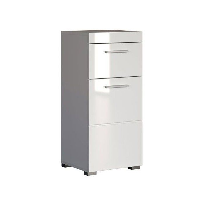 Bathroom base unit - AMANDA - 1 door + 1 drawer - L37 x D31 x H79 cm - Glossy Grey