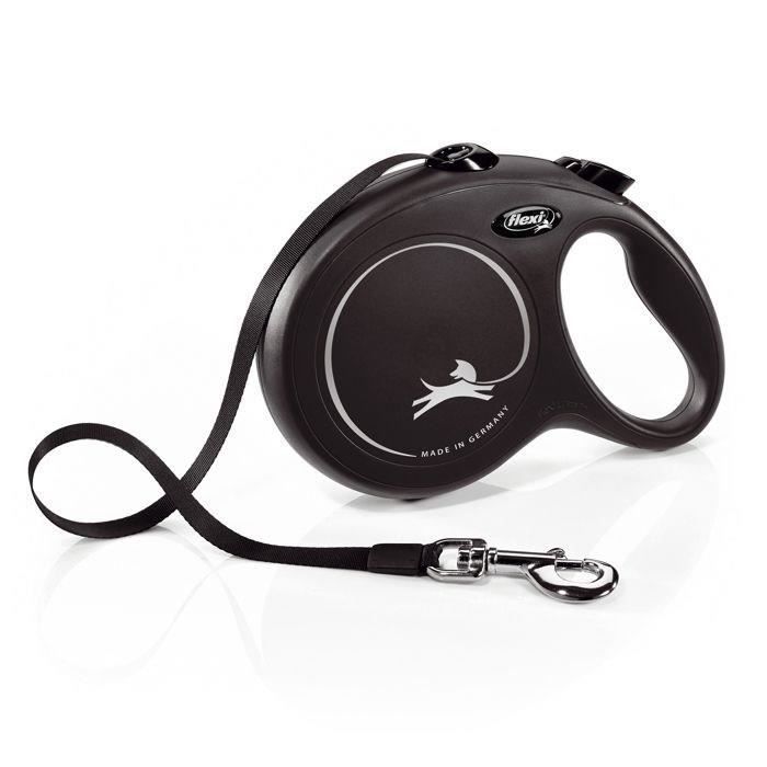 FLEXI New Classic Leash strap - L: 8 m - Black - Dogs