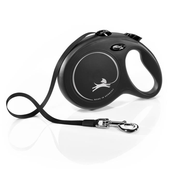 FLEXI New Classic Leash strap - L: 8 m - Black - Dogs