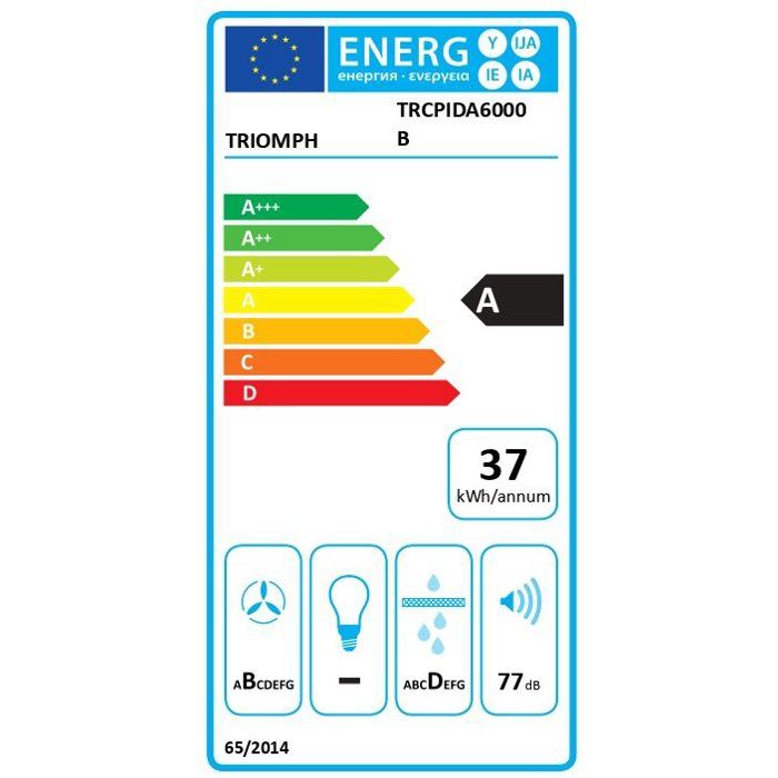 Plaque induction avec hotte intégrée - TRIOMPH - TRCPIDA6000B - 4 foyers - 60 cm - 7000 W