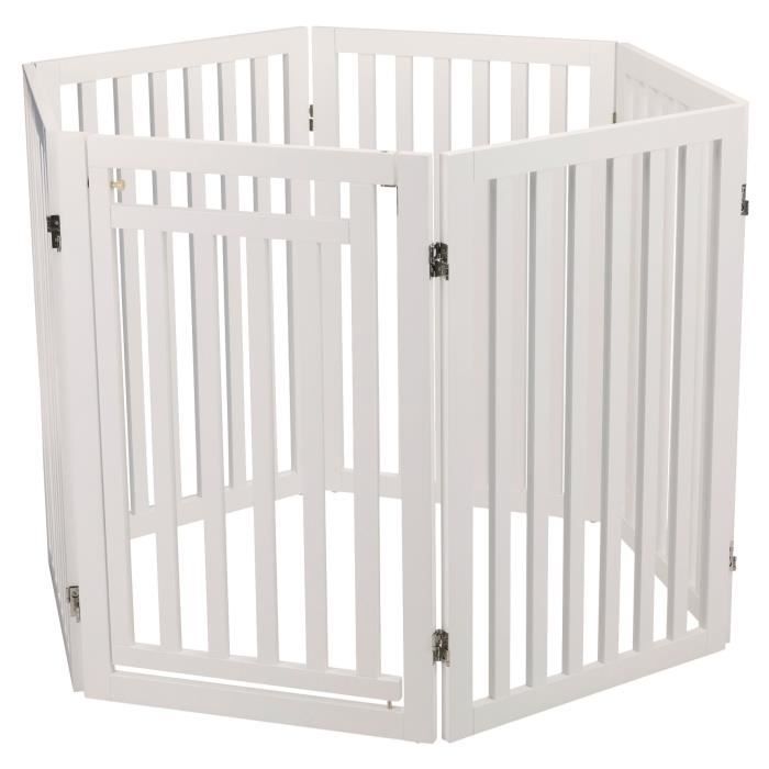 TRIXIE Barriere with door - 60/160 x 81 cm - White - For dog