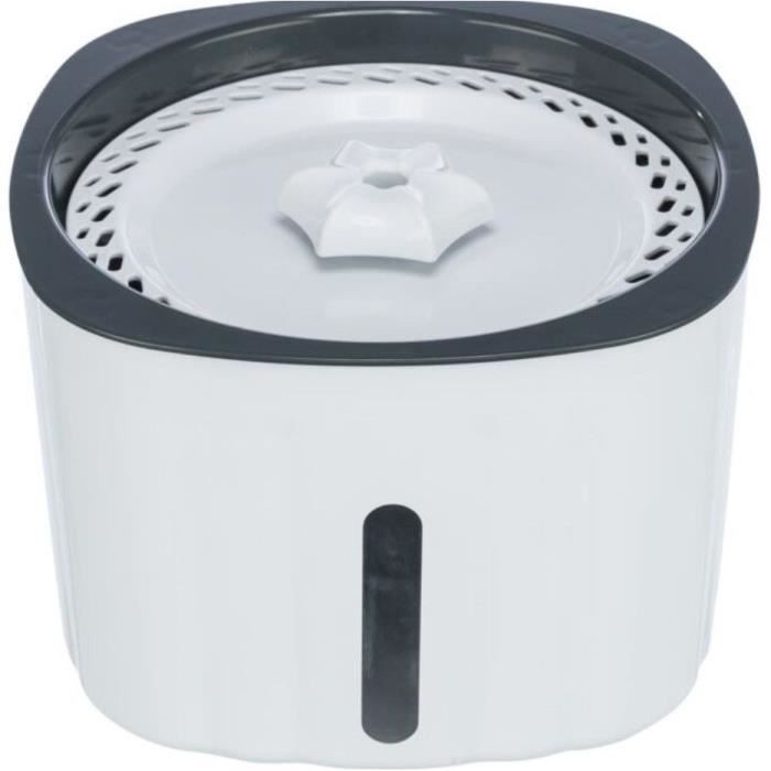 TRIXIE Flower drinking fountain - Plastic - 2L - 18.5 × 13 × 18.5 cm - White and gray