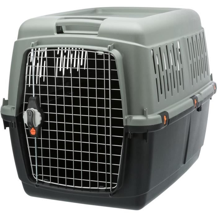 TRIXIE Giona 5 transport box - Recycled - M: 60 × 61 × 81 cm - Anthracite and gray-green