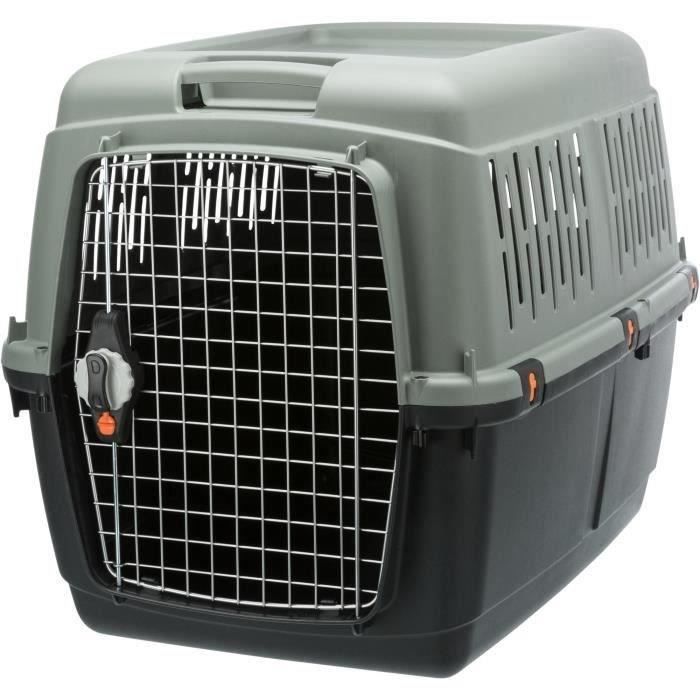 TRIXIE Giona 5 transport box - Recycled - M: 60 × 61 × 81 cm - Anthracite and gray-green