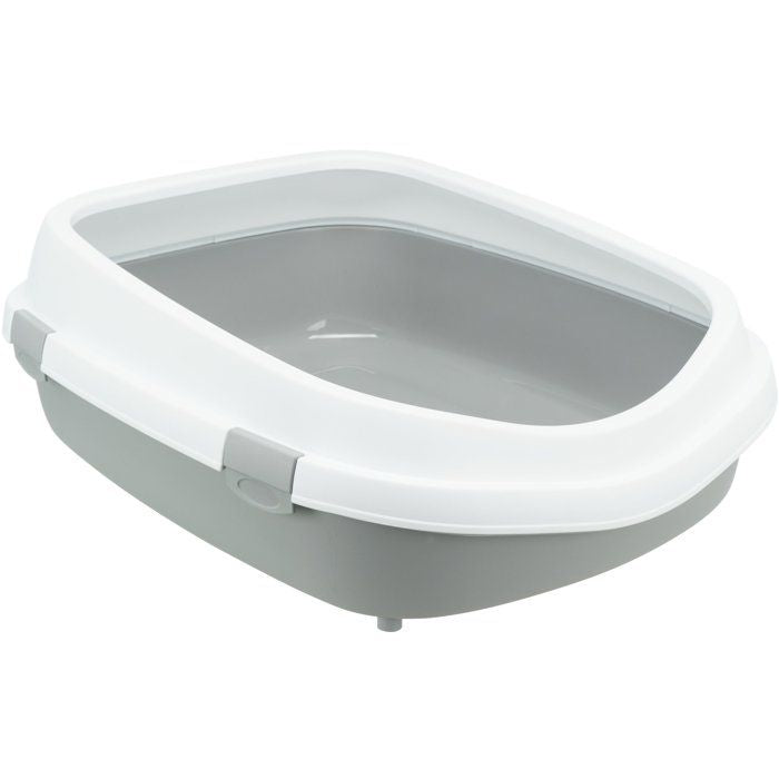 TRIXIE Primo litter box, with rim - XXL - 56 x 25 x 71 cm - Gray and white - For cats