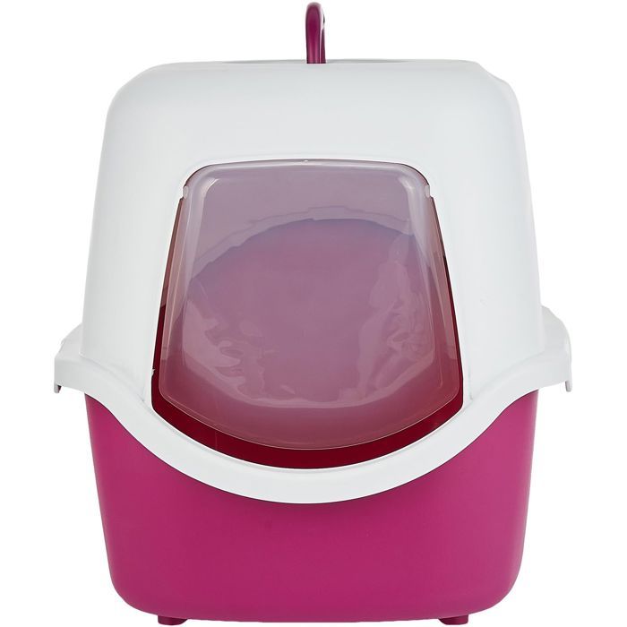 TRIXIE Vico litter box - Lid - 40 × 40 × 56 cm - Berry and white