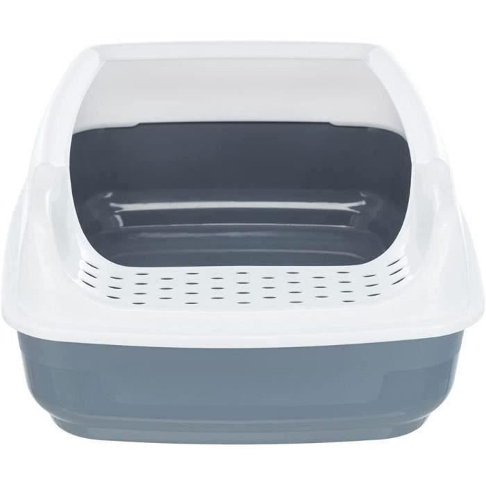 TRIXIE Delio litter box - Rim - 38 × 20 × 50 cm - Gray and white print