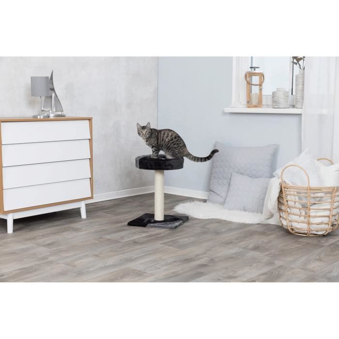TRIXIE Tarifa Cat tree Height 52 cm gray and black plush and natural sisal