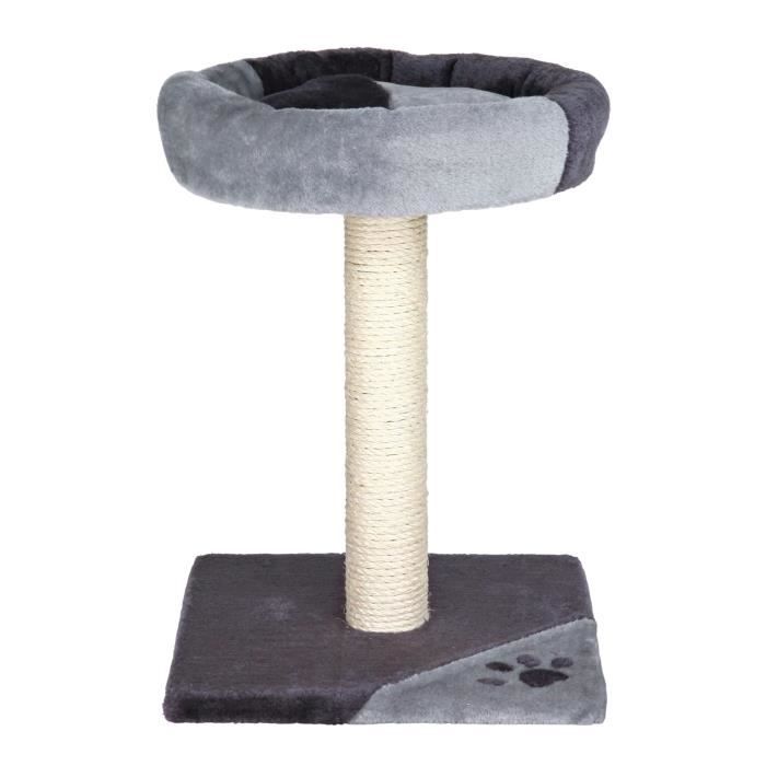 TRIXIE Tarifa Cat tree Height 52 cm gray and black plush and natural sisal
