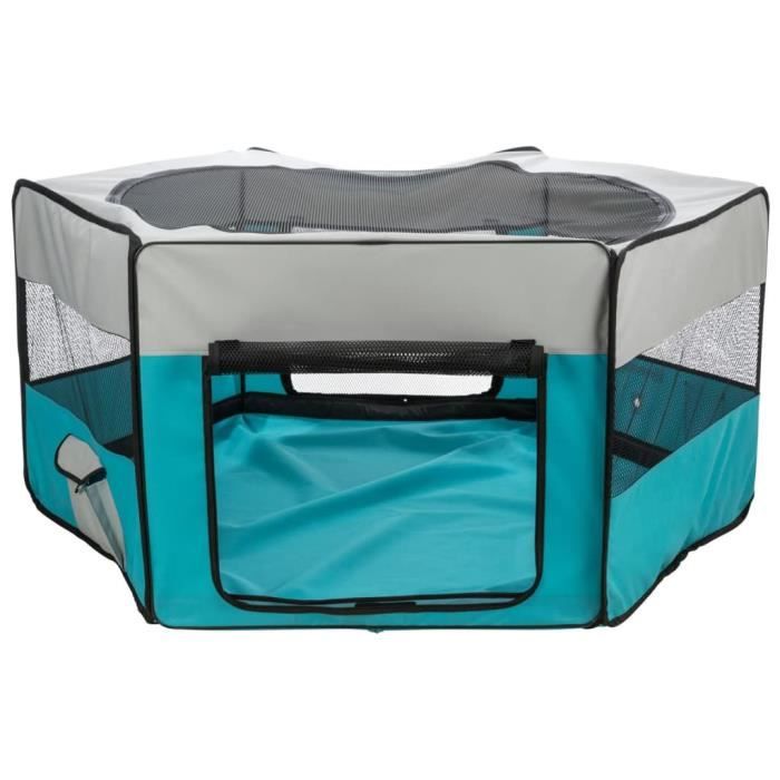 Enclosure with net/base - TRIXIE - ø 150 × 65 cm - Turquoise / Light grey