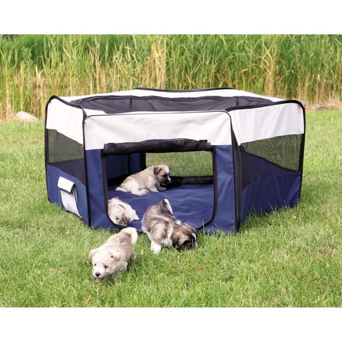 Enclosure with net/base - TRIXIE - ø 150 × 65 cm - Turquoise / Light grey