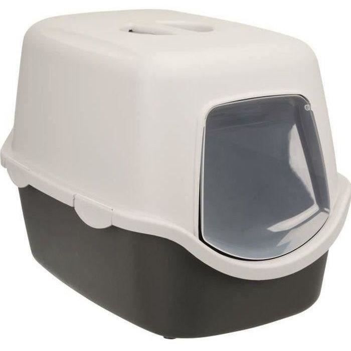 TRIXIE Vico litter box - 40 x 40 x 56 cm - Dark gray and light gray - for cats