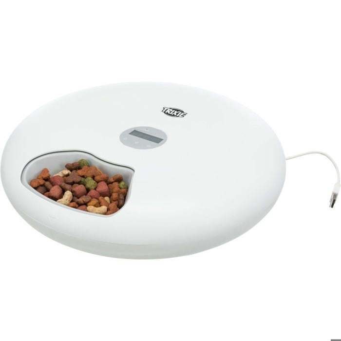 TRIXIE TX5+1 automatic food dispenser - 6 × 0.18L - ø 32 × 8 cm - White