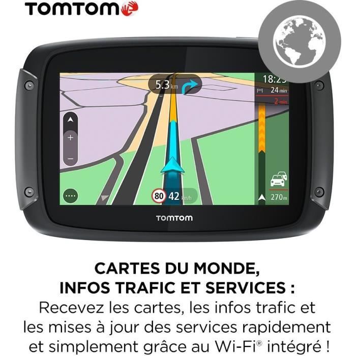 TomTom GPS Motorcycle RIDER 550 Premium Pack - 4.3 inches, World Map, TomTom Traffic, Danger Zone Alerts, Hands-Free Calling