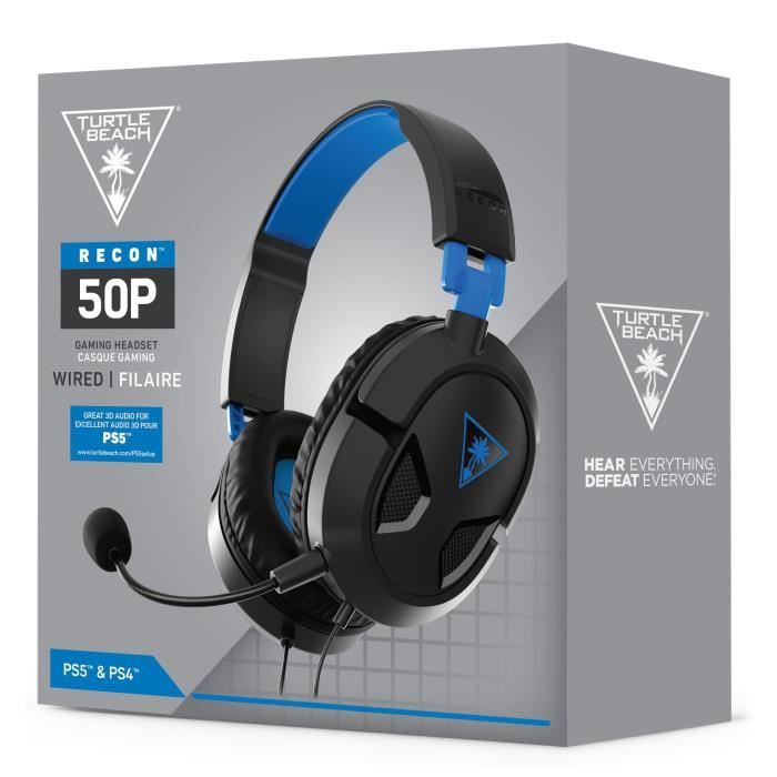 Turtle Beach - Gamer Headset - Recon 50P Black (PS4 / Xbox / Switch / PC / Mobile compatible) - TBS-3303-02