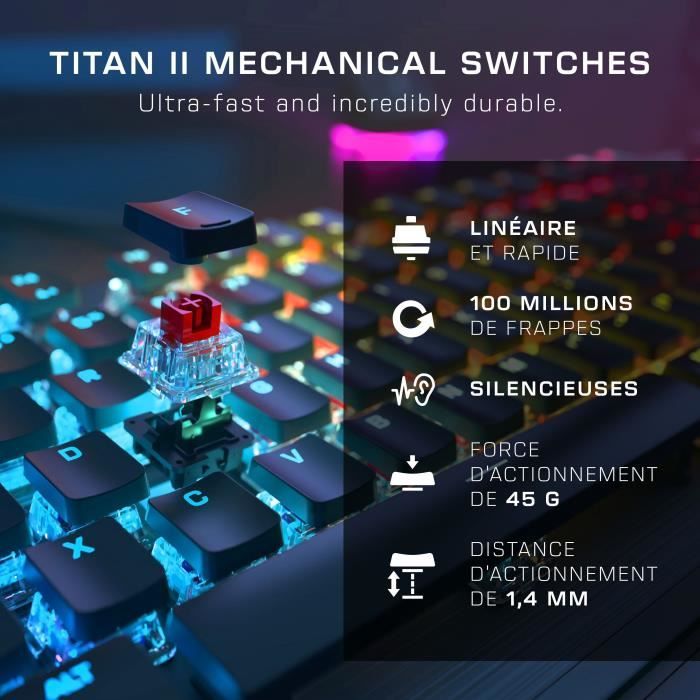 Mechanical PC gaming keyboard - TURTLE BEACH - Vulcan II - Black