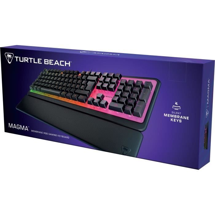 Turtle Beach Magma Gaming Keyboard - RGB Membrane - Black, Quiet Keys, AIMO RGB