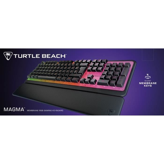 Turtle Beach Magma Gaming Keyboard - RGB Membrane - Black, Quiet Keys, AIMO RGB