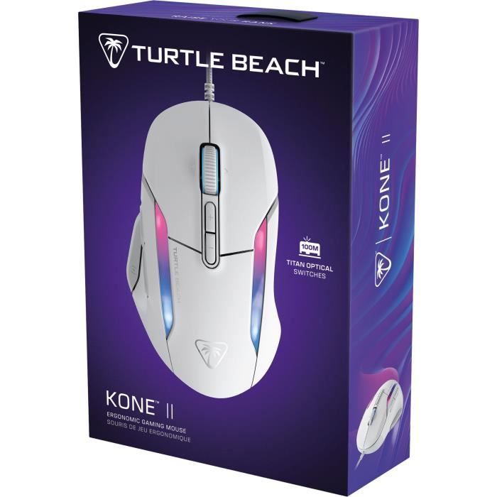 Turtle Beach Kone II Wireless Gaming Mouse - Ultra-Lightweight - White, 26,000 DPI, 23 Customizable Functions