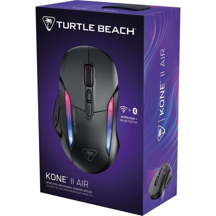Turtle Beach Kone II Air Wireless Gaming Mouse - Ergonomic - Black, Bluetooth, 26,000 DPI, 4D Scroll Wheel