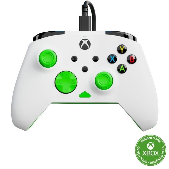 Gamepad - Xbox Series X|S, Xbox One and PC - Rematch Core - RGB - Wired - White / Green - TURTLE BEACH
