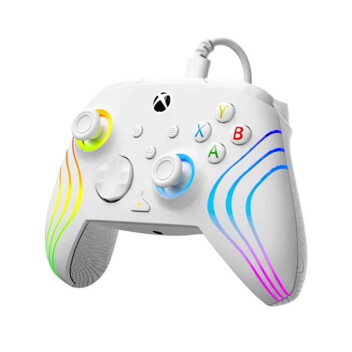 Gamepad - Xbox Series X|S, Xbox One and PC - Afterglow Wave - RGB - Wired - White - TURTLE BEACH