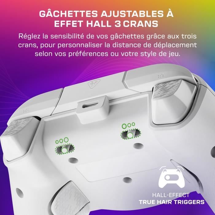 Gamepad - Xbox Series X|S, Xbox One and PC - Afterglow Wave - RGB - Wired - White - TURTLE BEACH
