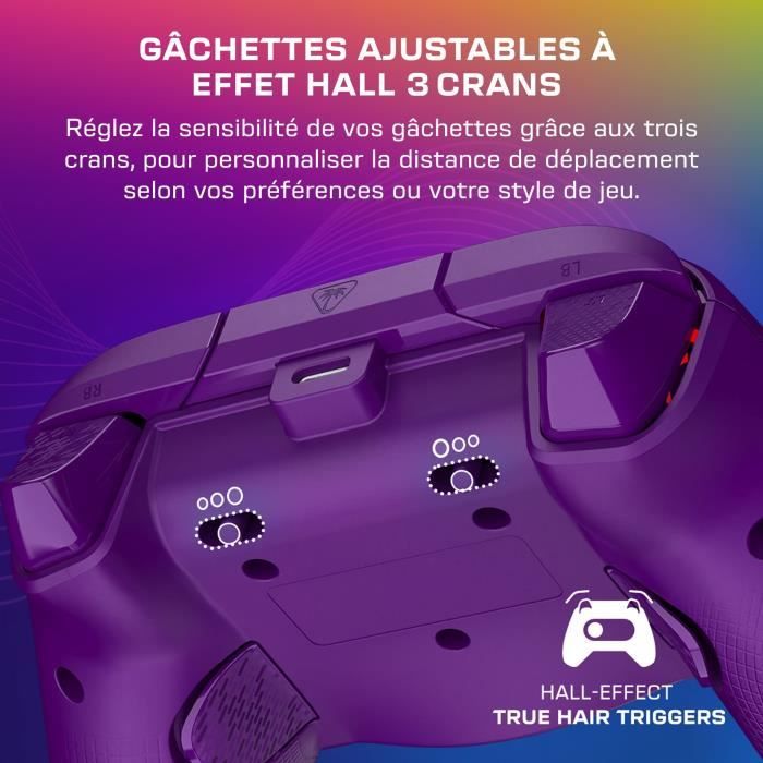 Gamepad - Xbox Series X|S, Xbox One and PC - Afterglow Wave - RGB - Wired - Purple - TURTLE BEACH