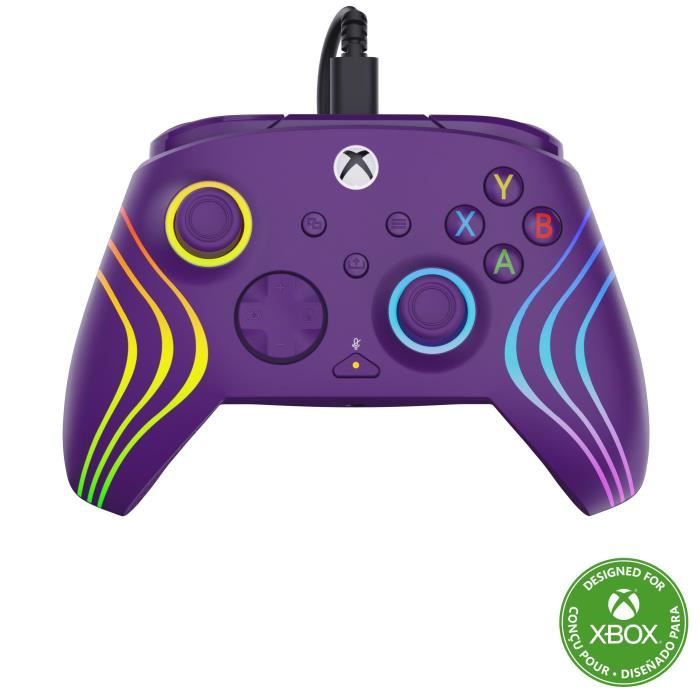 Gamepad - Xbox Series X|S, Xbox One and PC - Afterglow Wave - RGB - Wired - Purple - TURTLE BEACH