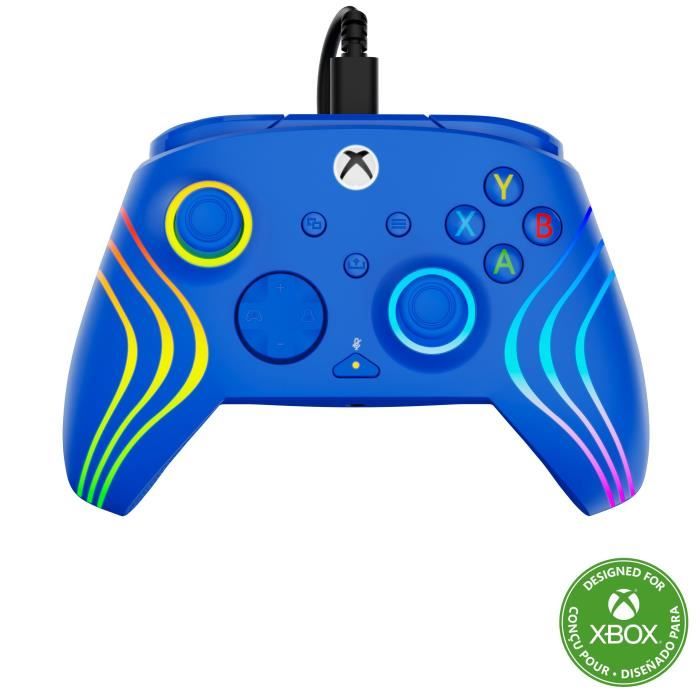 Gamepad - Xbox Series X|S, Xbox One and PC - Afterglow Wave - RGB - Wired - Blue - TURTLE BEACH