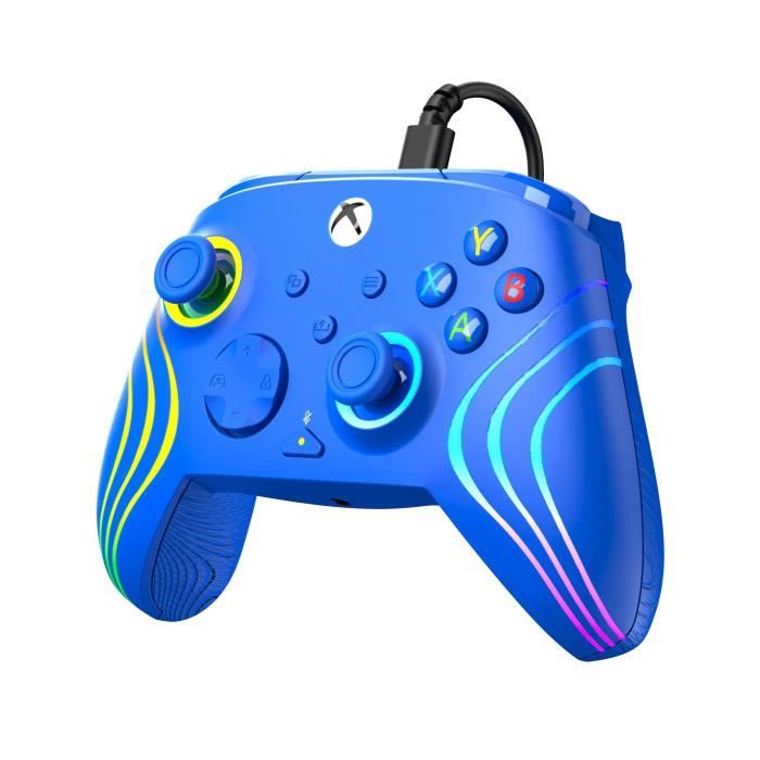 Gamepad - Xbox Series X|S, Xbox One and PC - Afterglow Wave - RGB - Wired - Blue - TURTLE BEACH