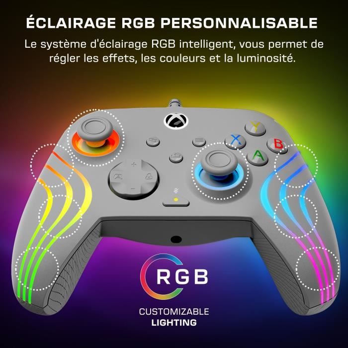 TURTLE BEACH Gamepad - Xbox Series X|S, Xbox One and PC - Afterglow Wave - RGB Wired Gray
