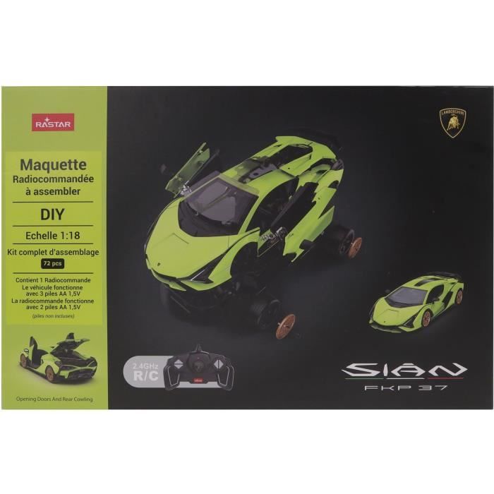 Lamborghini Sian Assembly Kit - TURBO CHALLENGE - Remote Control Car - Green - 1/18