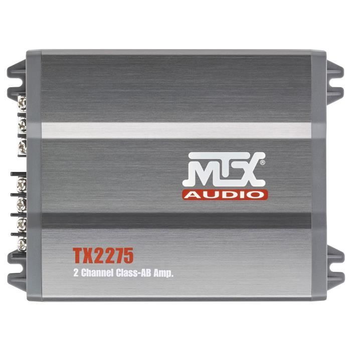 MTX Amplifier TX2275 2 x 110 W Rms @ 2O or 1 x 220 W Rms @ 4O Class-AB Filter Active Variable Inputs High Level