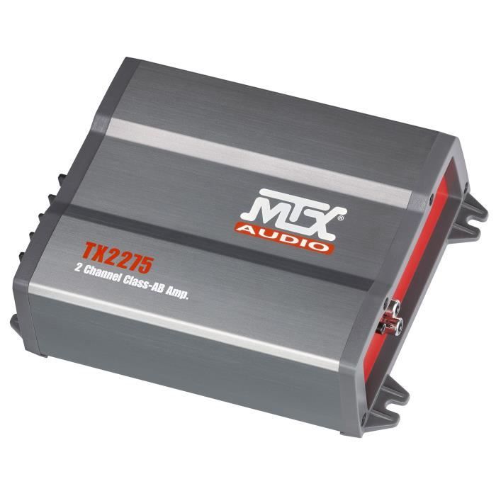 MTX Amplifier TX2275 2 x 110 W Rms @ 2O or 1 x 220 W Rms @ 4O Class-AB Filter Active Variable Inputs High Level