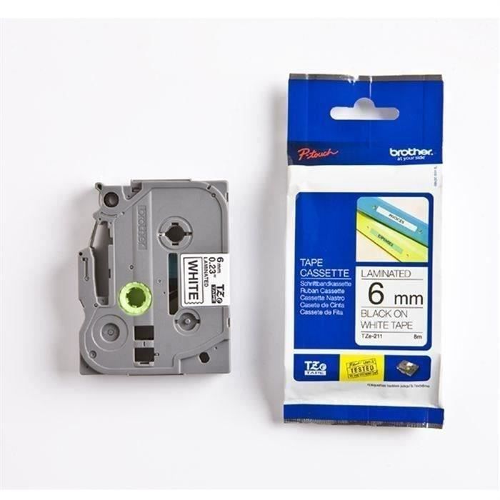 BROTHER P-TOUCH TZE-211 Label Tape - 6mm