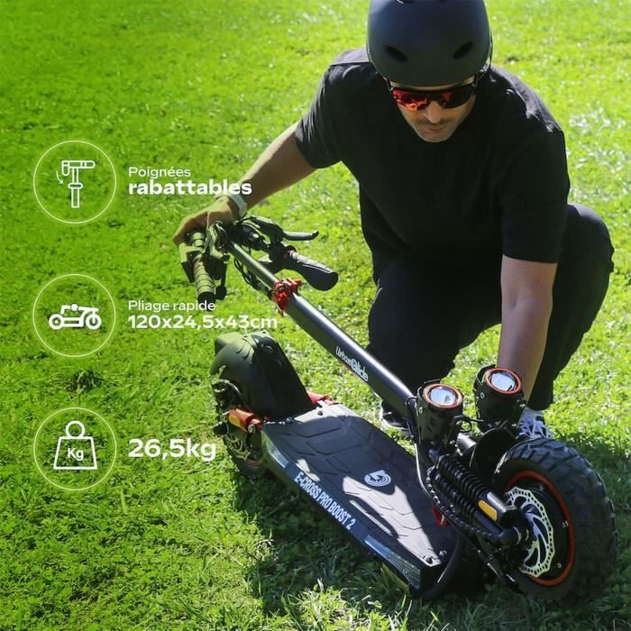 All-terrain electric scooter - URBANGLIDE - ECROSS PRO BOOST 2 - 10 - 48V - 1600 W Dual motor - 13Ah - 50KM range