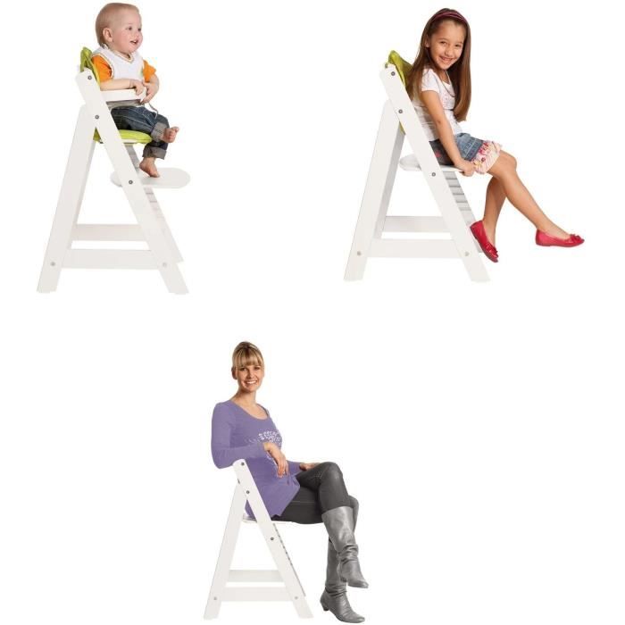 Sit Up III Wooden High Chair - ROBA - Height Adjustable - White