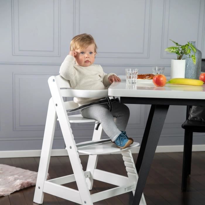 Sit Up III Wooden High Chair - ROBA - Height Adjustable - White