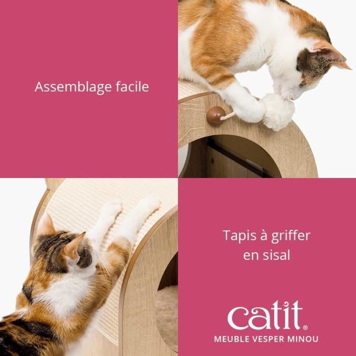 VESPER Claw cabinet Minou - 36 x 36,5 x 40,5 cm - Light brown - For cat