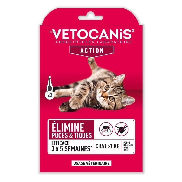 VETOCANIS Spot On, Anti-flea and Anti-tick pipettes - For cat