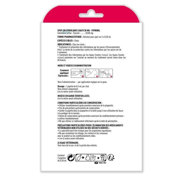 VETOCANIS Spot On, Anti-flea and Anti-tick pipettes - For cat