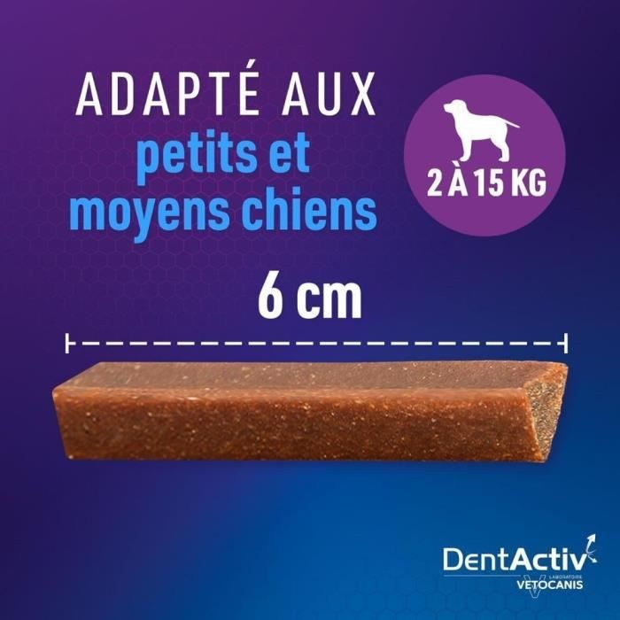 DentActiv - 12 Sticks - VETOCANIS - 12 Mini Beef Oral Hygiene Sticks for Dogs 2-15kg