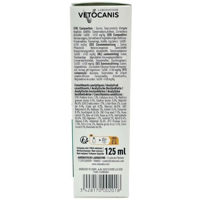VETOCANIS Syrup against worms - 125 ml - For dogs and cats