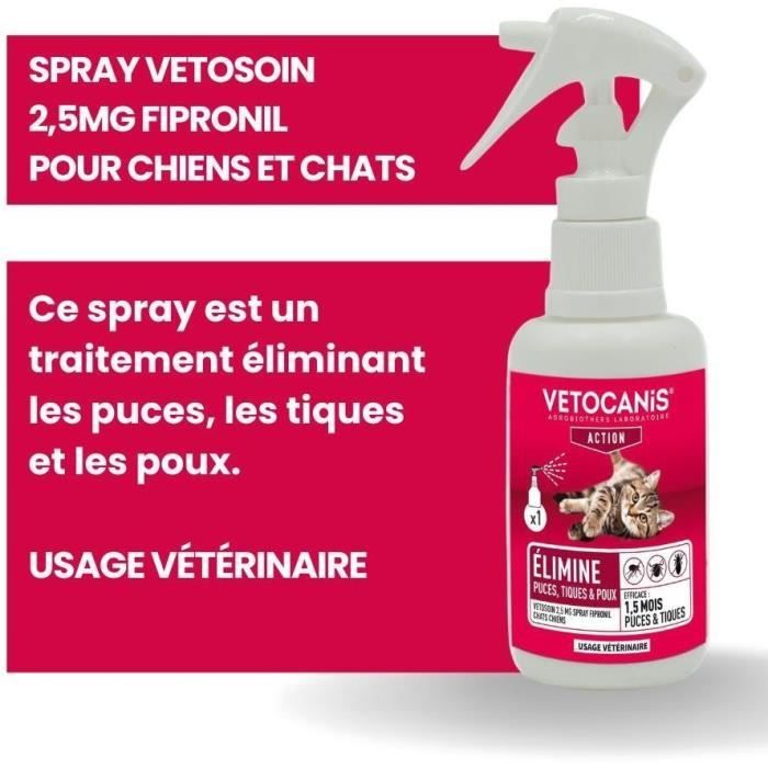 VETOCANIS Anti-parasitic, anti-flea and anti-tick spray - 100 ml - For dogs and cats